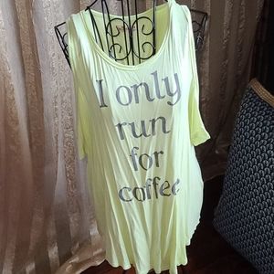 Hollister tank top, ' I only run for coffee'